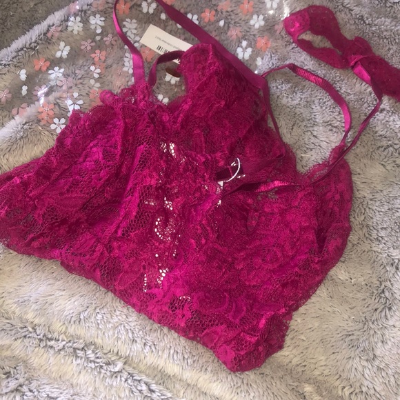 📍Berry red LACE CHOKER BODYSUIT💋 - Picture 7 of 8